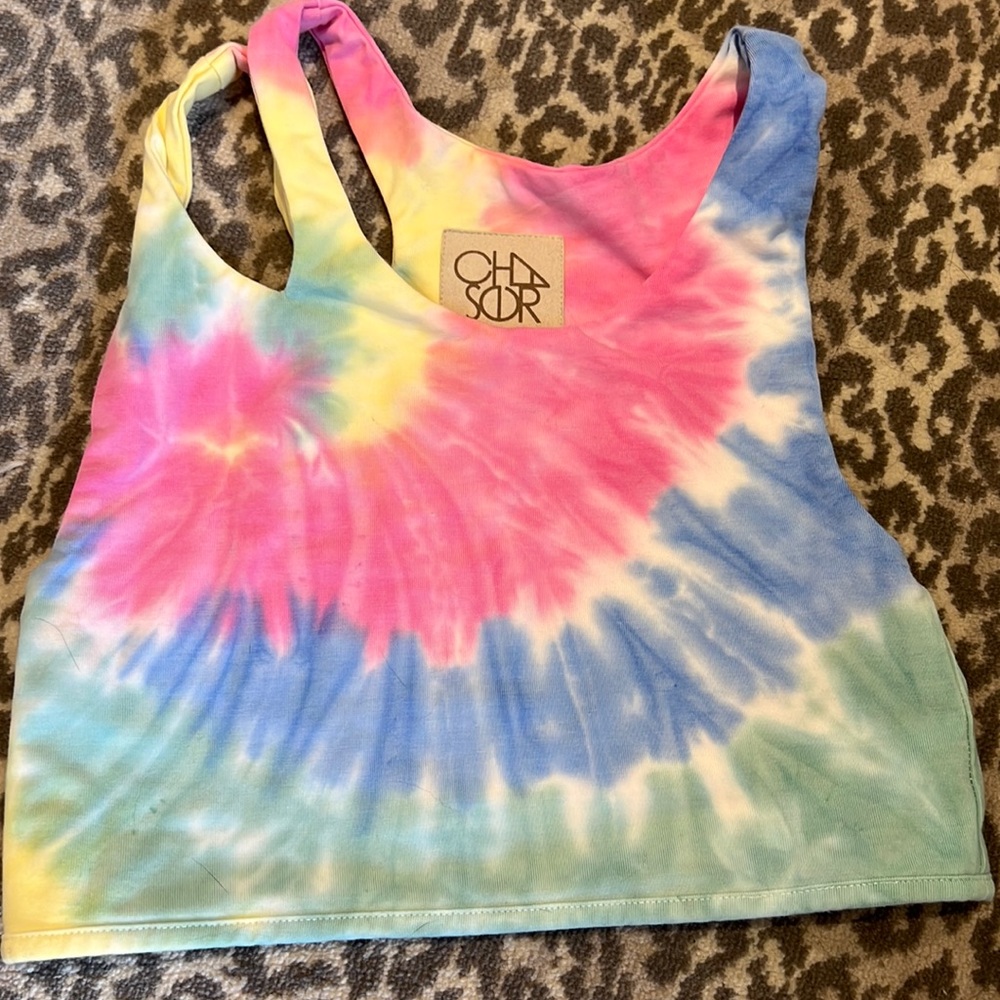Chaser tie dye cutout tank